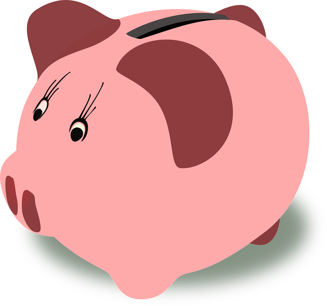 piggy bank pink isolated free photo