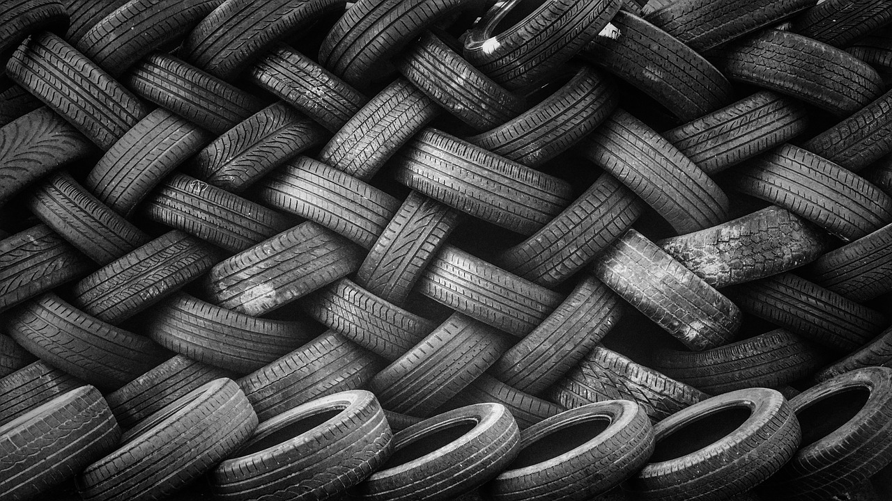 pile rubber stacked free photo