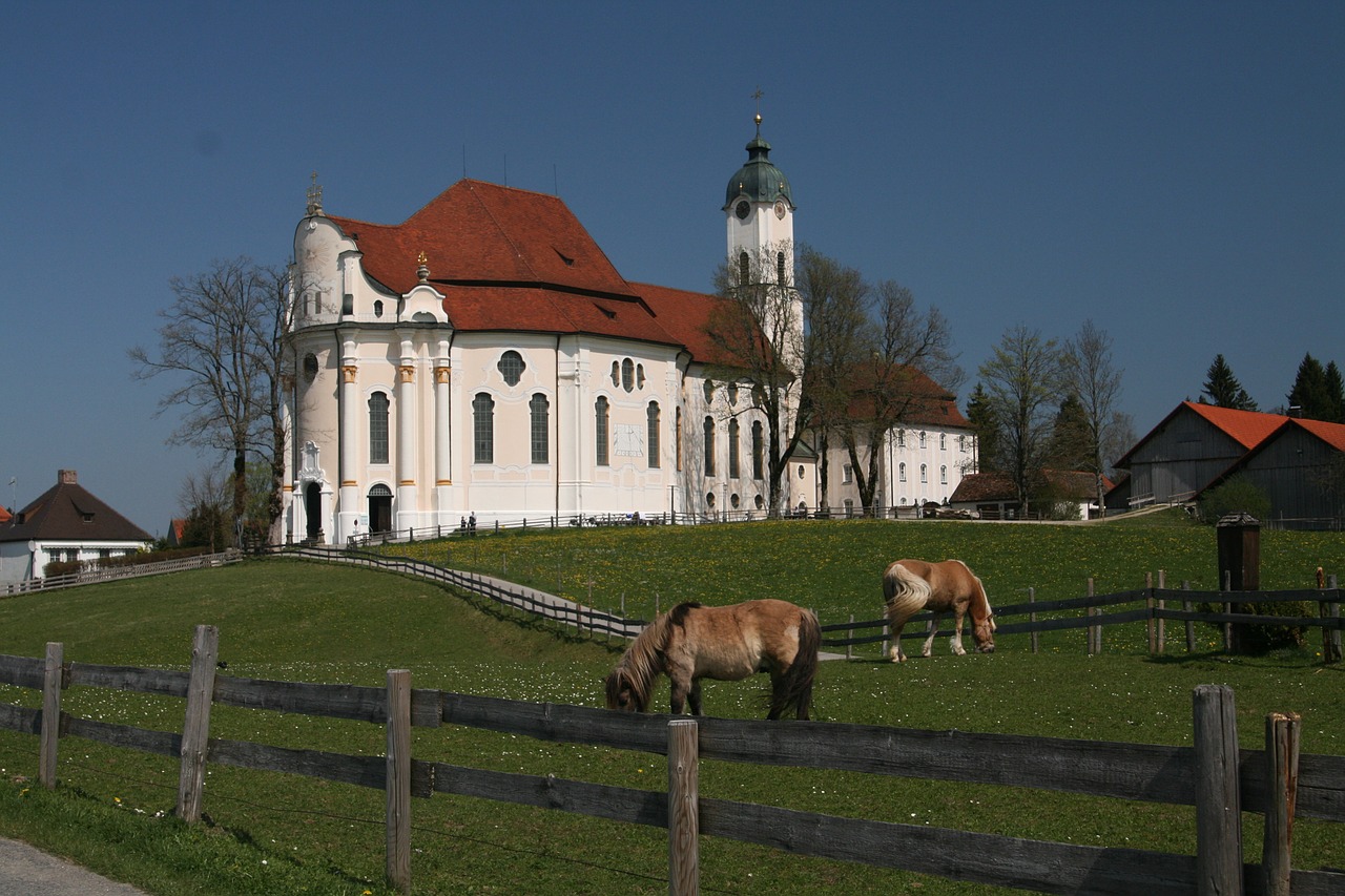 pilgrimage church of wies steingaden pfaffenwinkel free photo