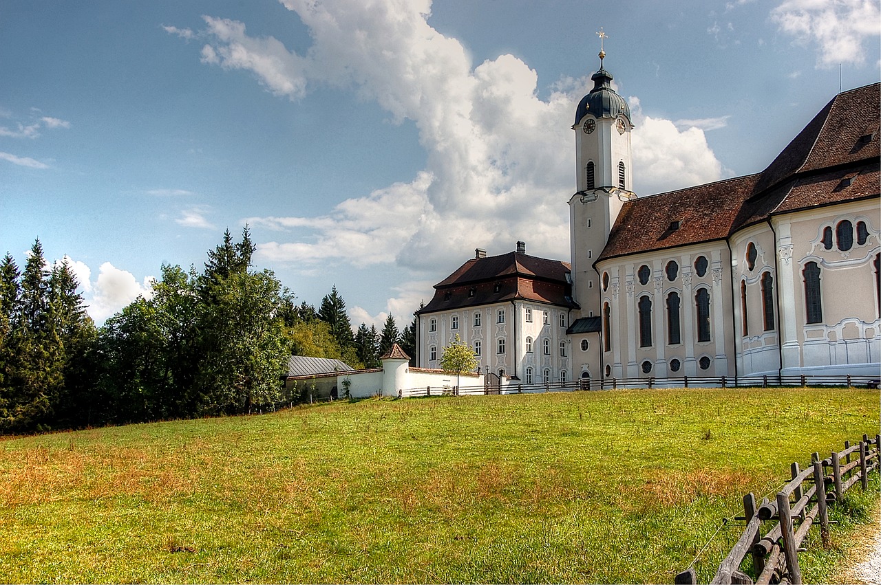 pilgrimage church of wies  bavaria  rococo free photo