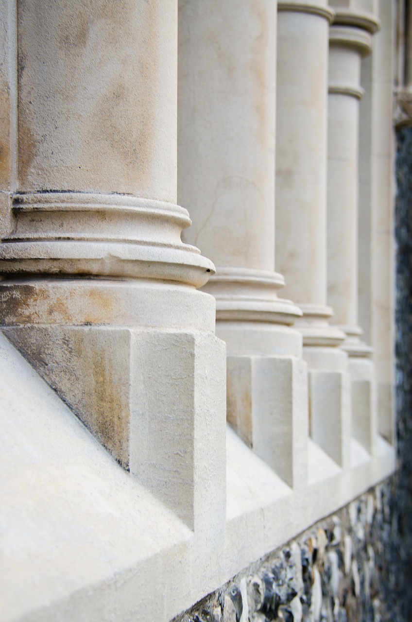 pillars white building free photo