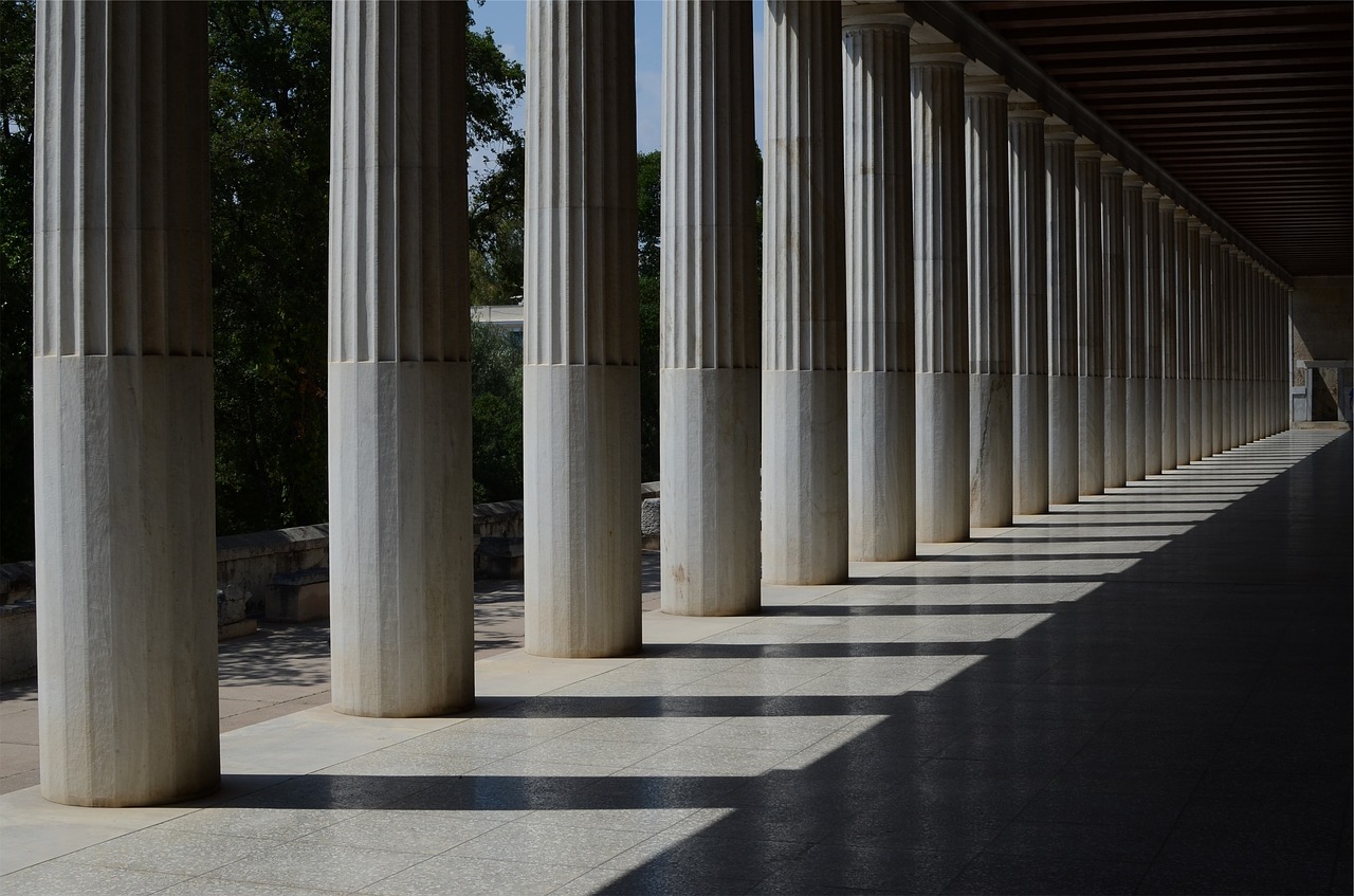 pillars shadows architecture free photo