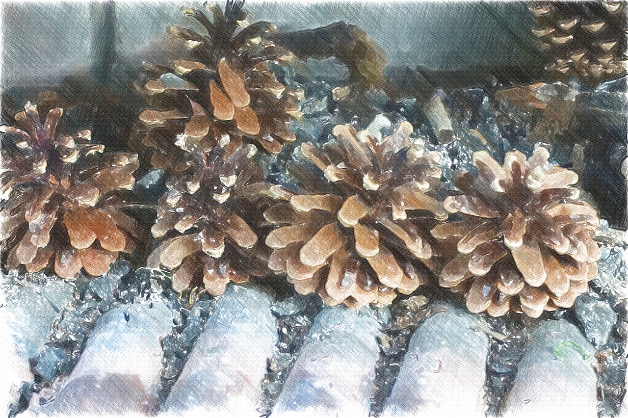 pine cones winter gr free photo