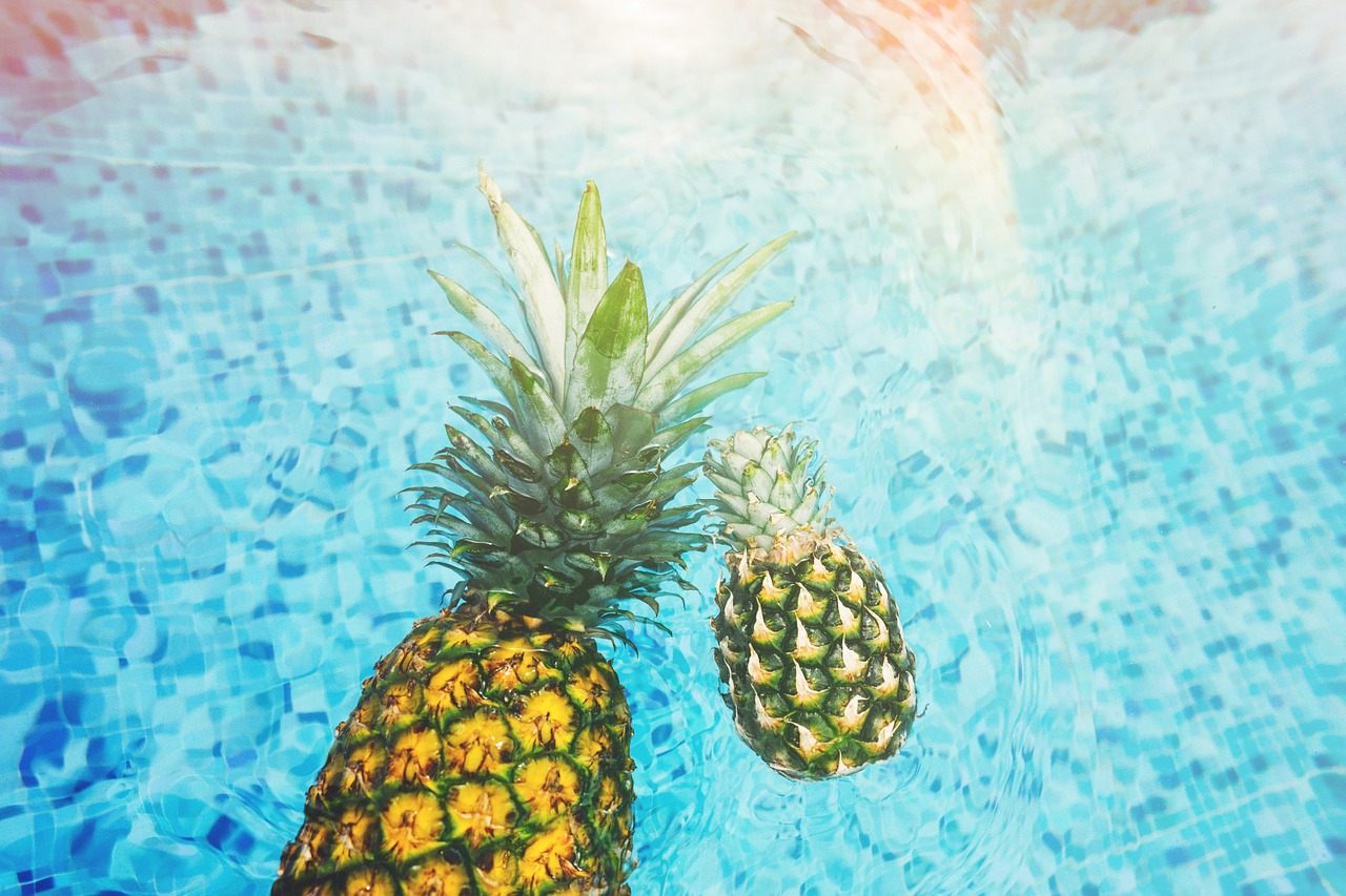 pineapple swimming pool fresh free photo