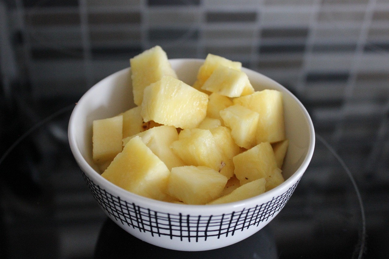 pineapple bowl yellow free photo