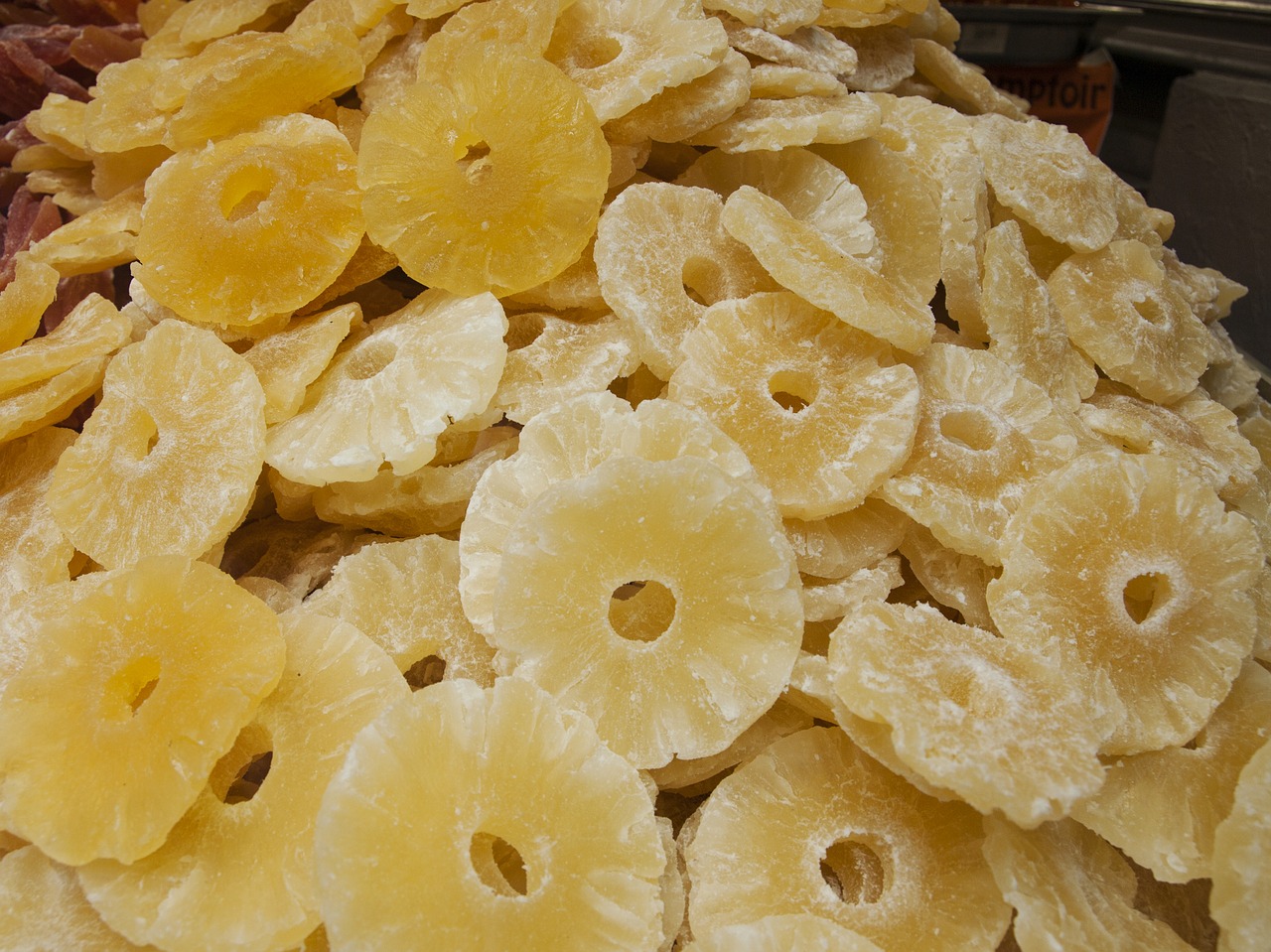 pineapple dried fruit yellow free photo