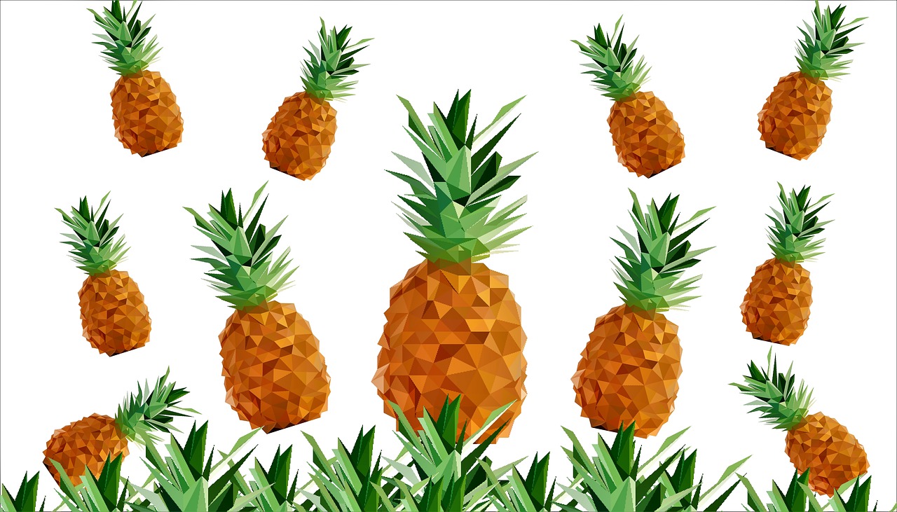 pineapple print polygonal free photo