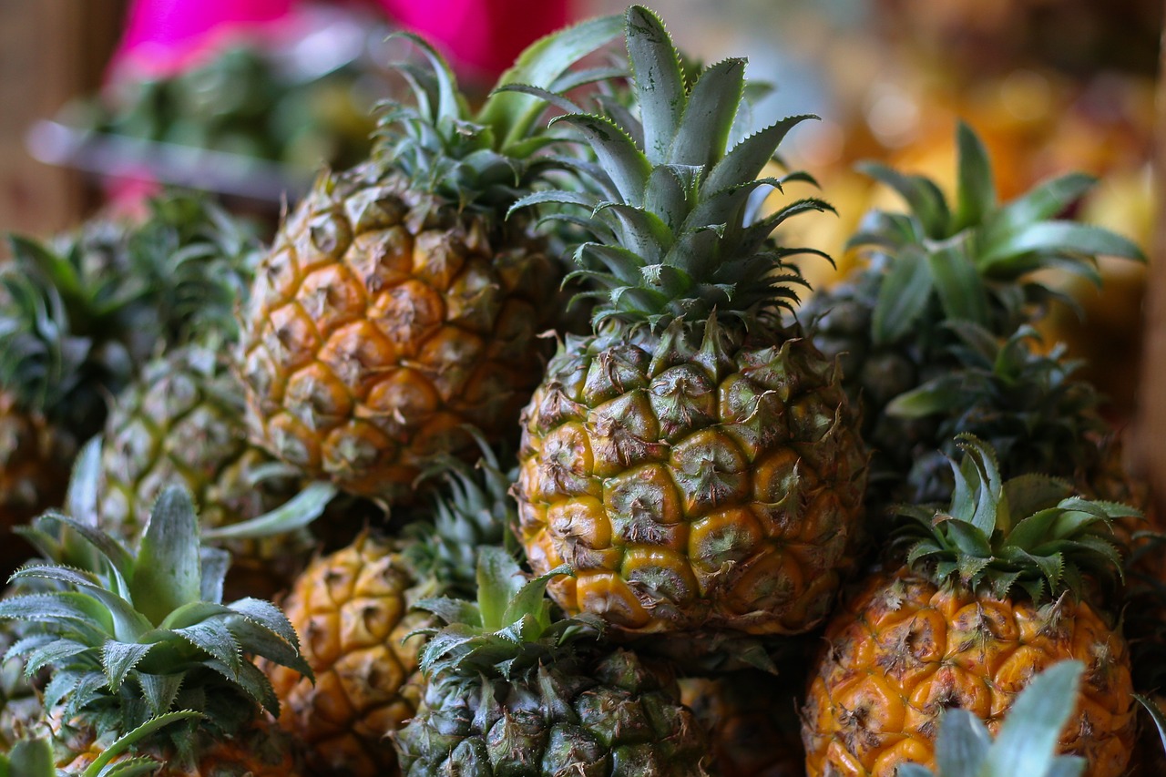 pineapple market fruit free photo