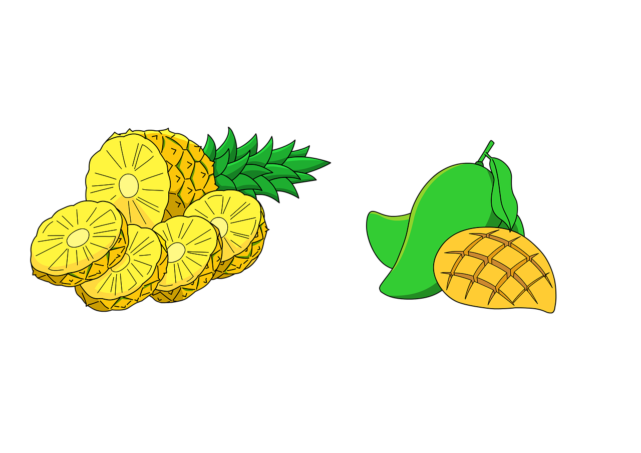 pineapple mango fruit free photo
