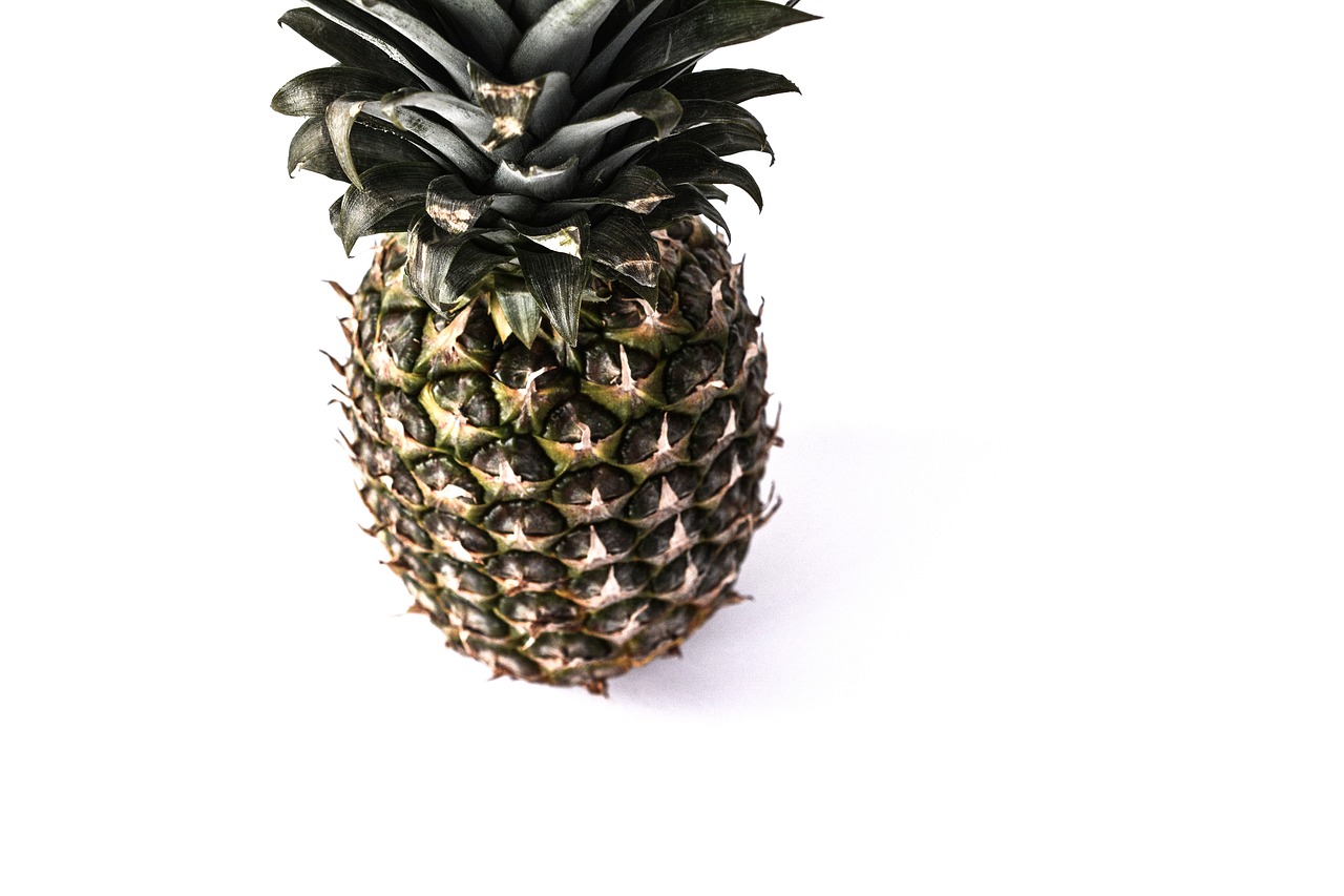 pineapple  white background  fruit free photo