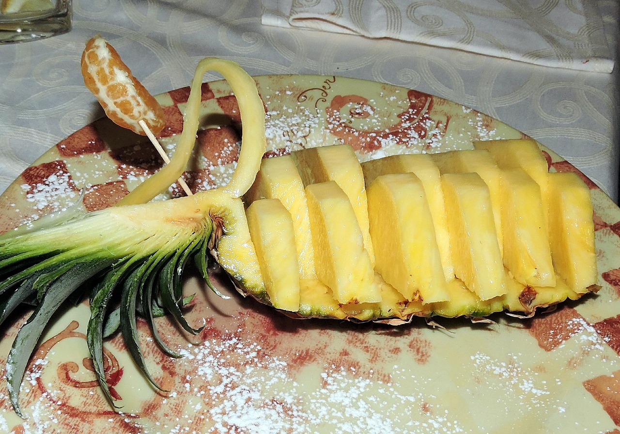 pineapple dish restaurant free photo