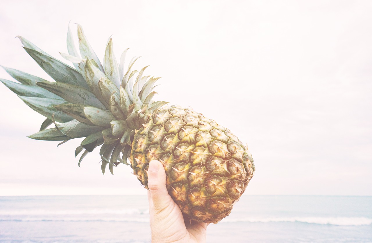 pineapple holding fruit free photo