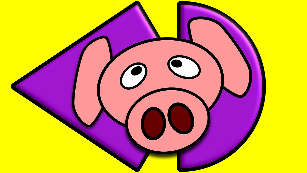 pink pig graphics free photo