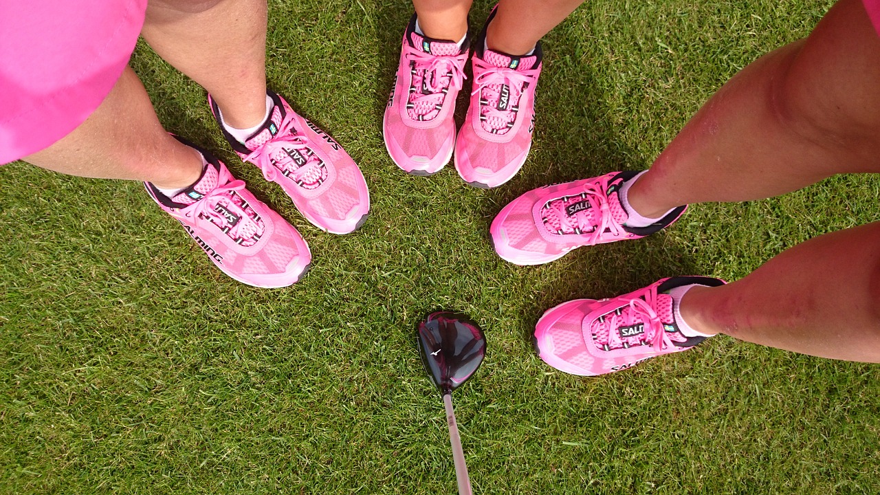 pink sneakers golf free photo