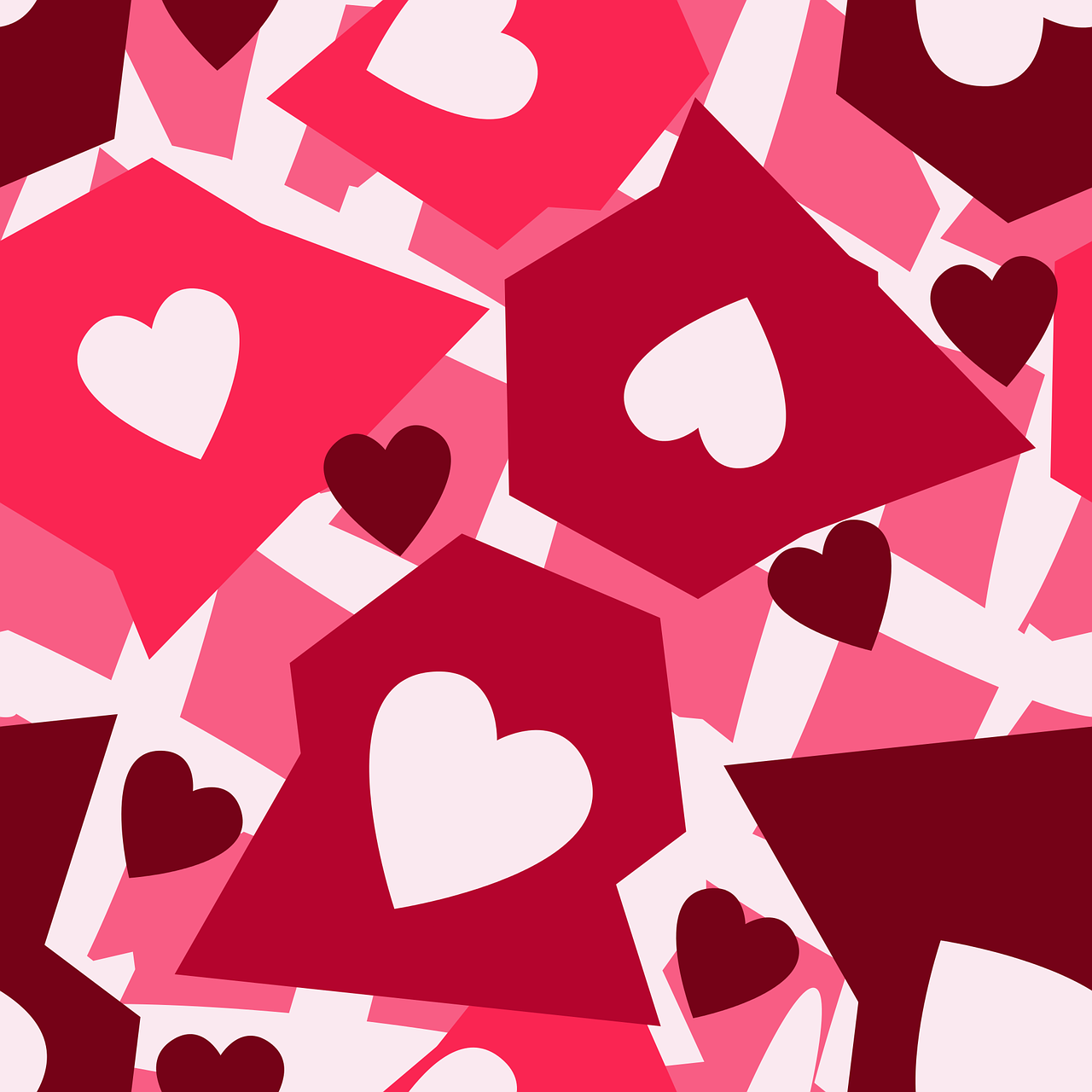 pink hearts pattern free photo