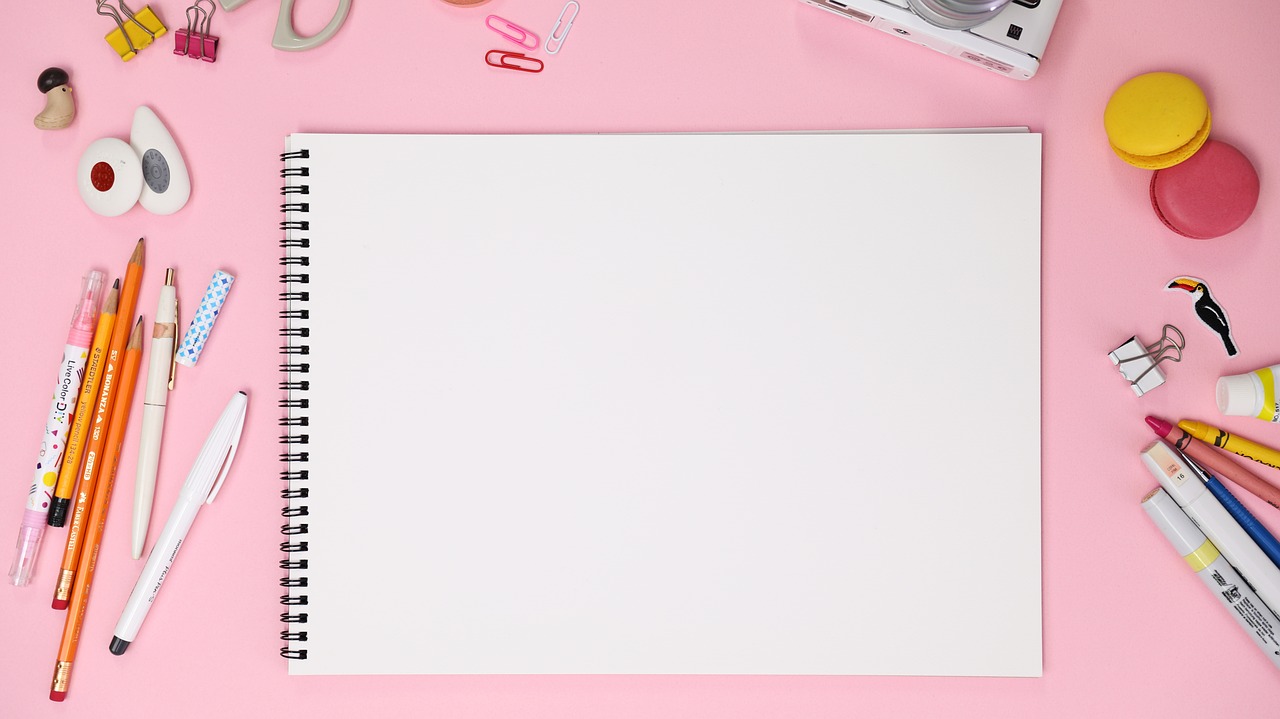 pink macaroon sketchbook free photo