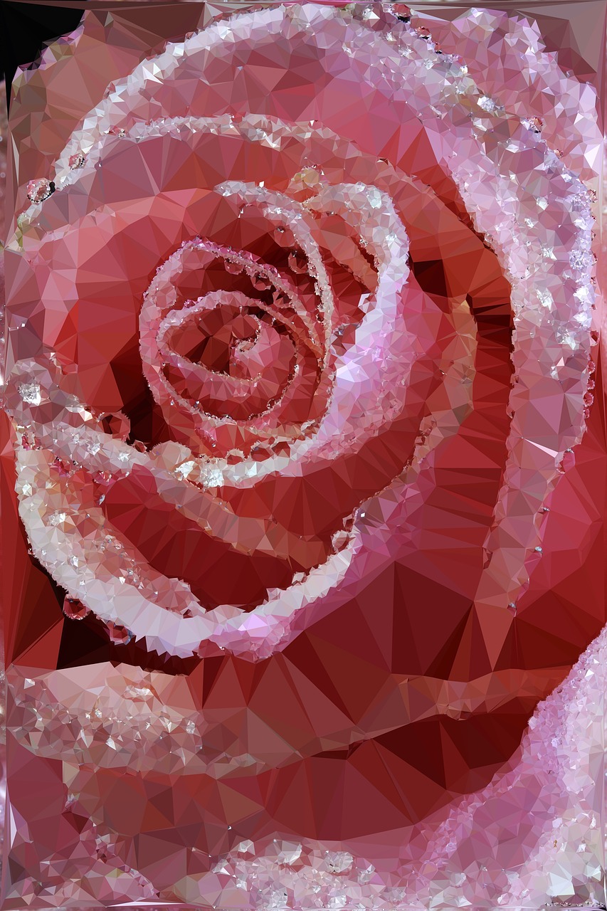 pink rose polygon art free photo
