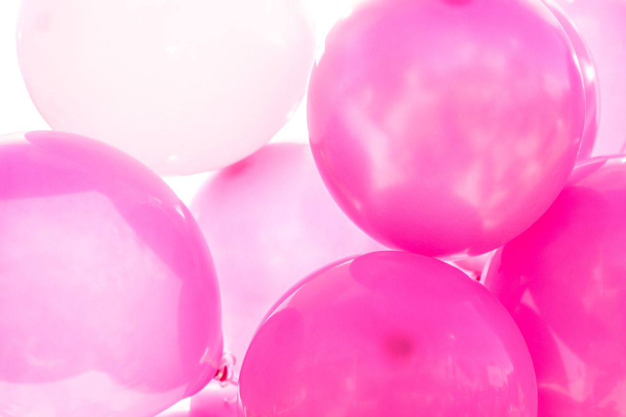 pink balloons shiny free photo