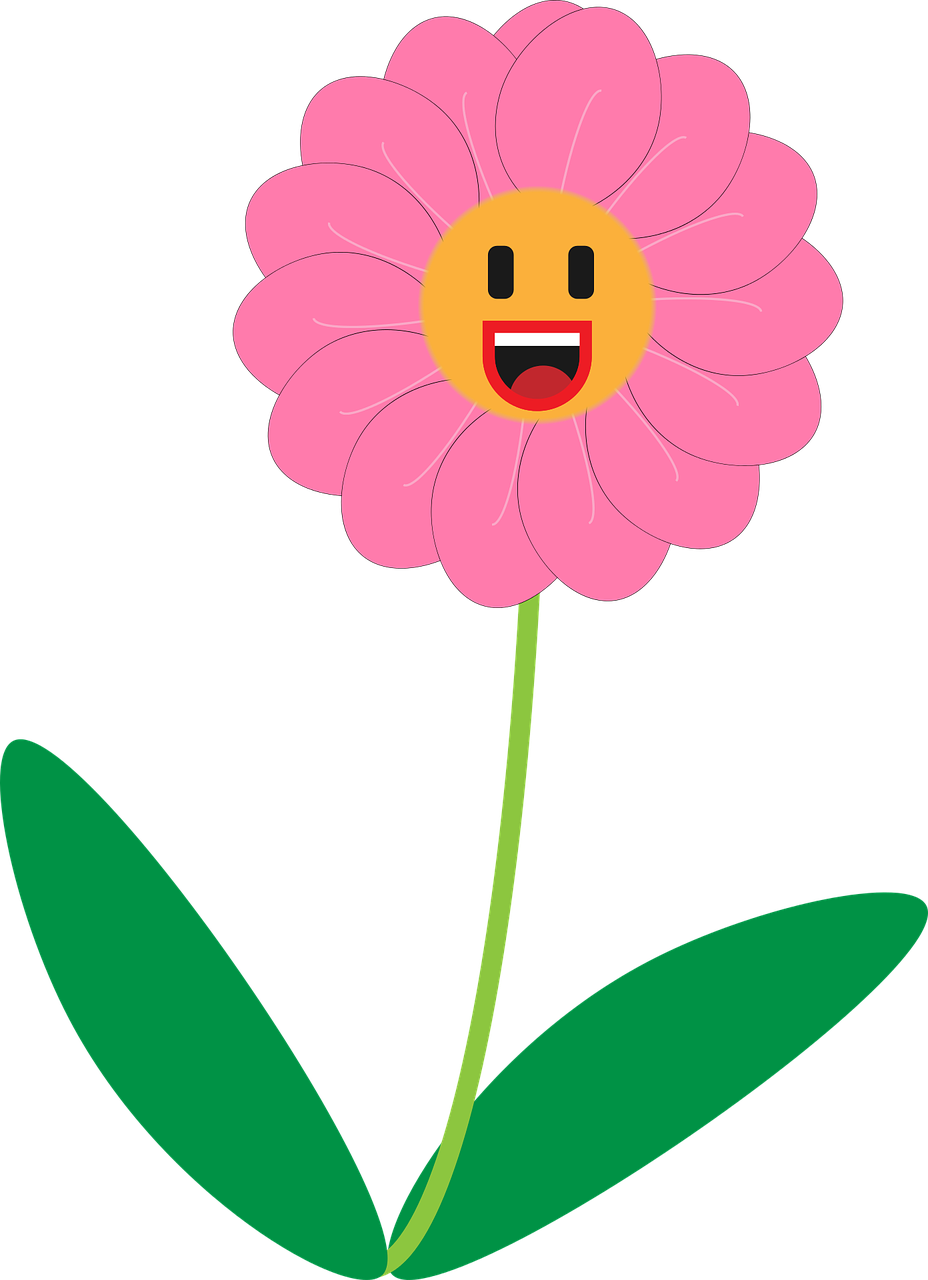 pink  flower  character free photo