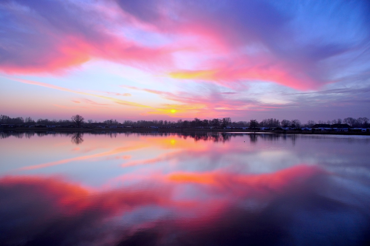 pink sunset dusk free photo