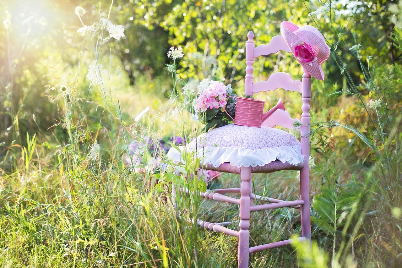 pink chair summer nature free photo