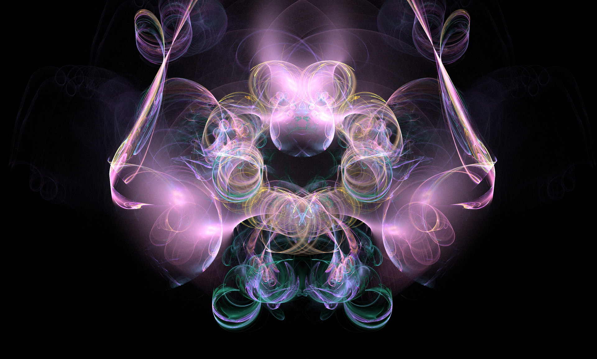 fractal pink blue free photo