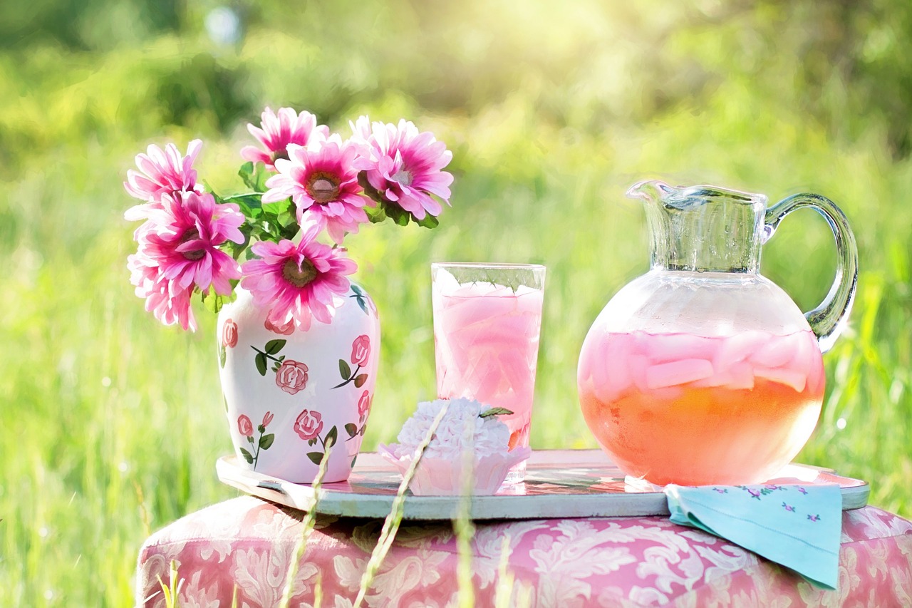 pink lemonade summer outdoors free photo