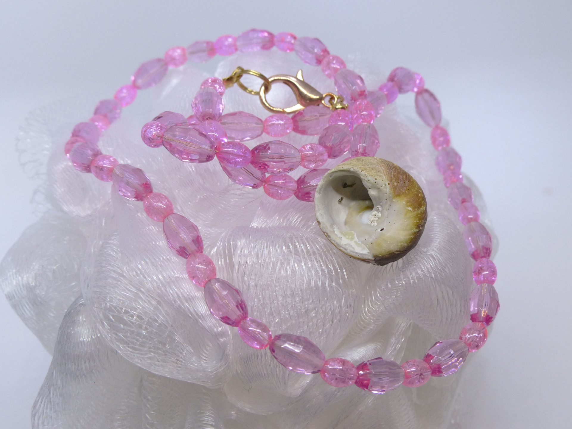 necklace pink glass free photo