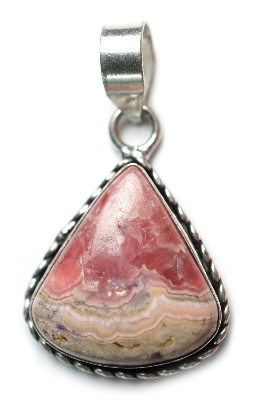 pink rhodochrosite stone pendant pendant stone free photo