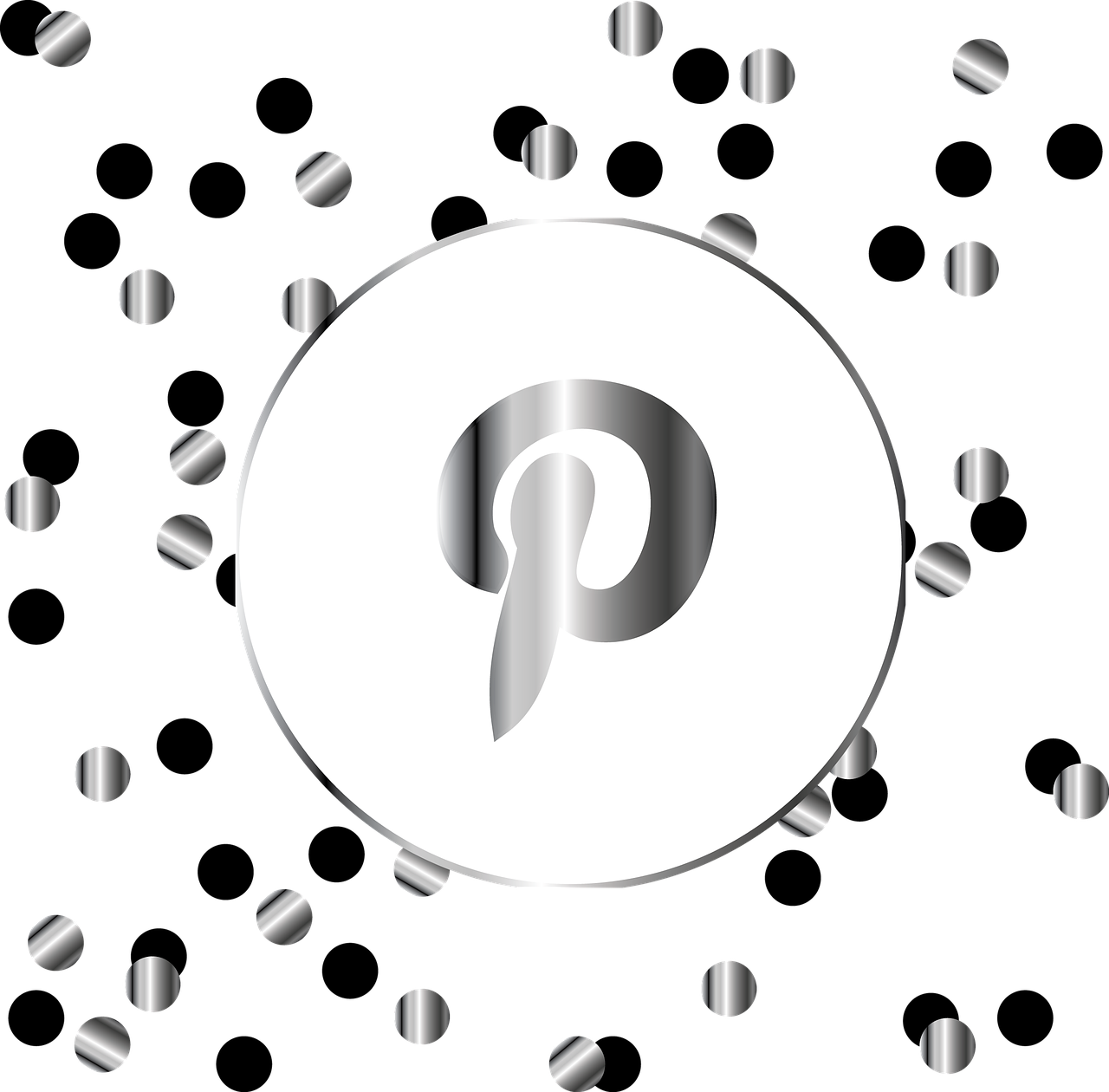 pinterest silver icon free photo