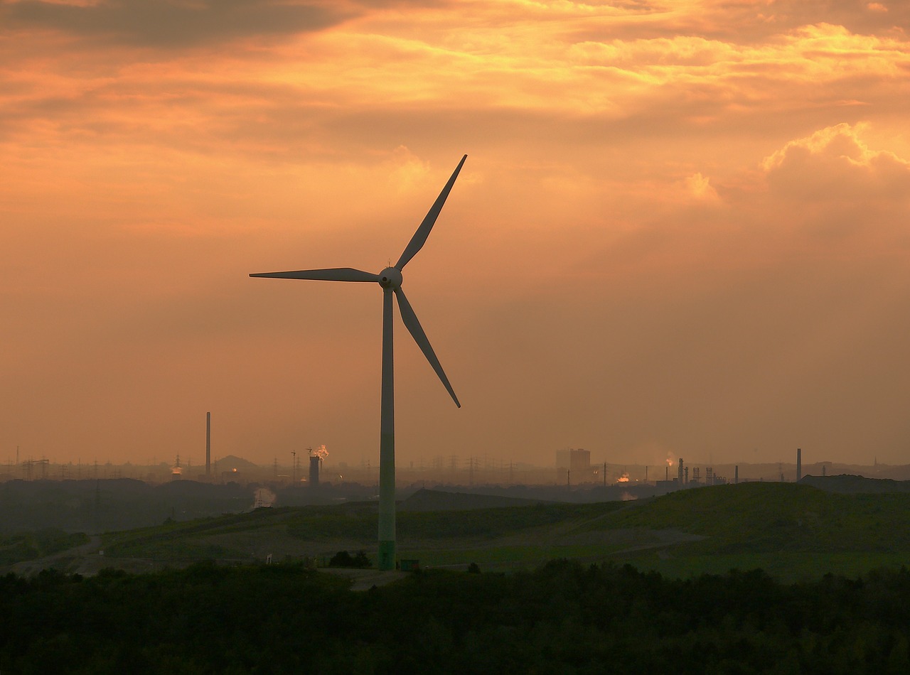 pinwheel abendstimmung ruhr area free photo