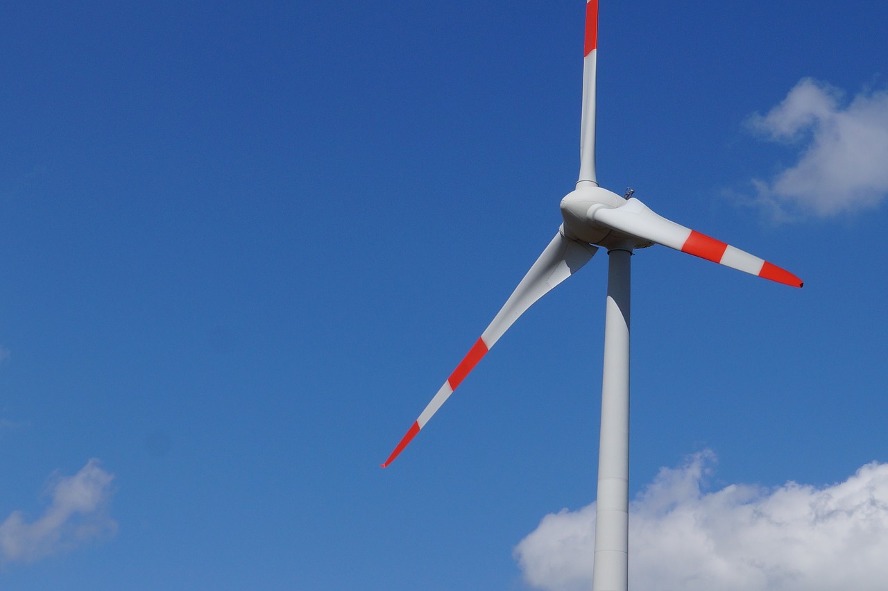 pinwheel sky wind power free photo