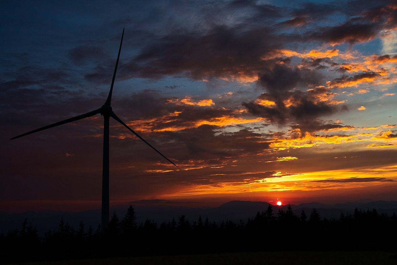 pinwheel  sunset  wind energy free photo