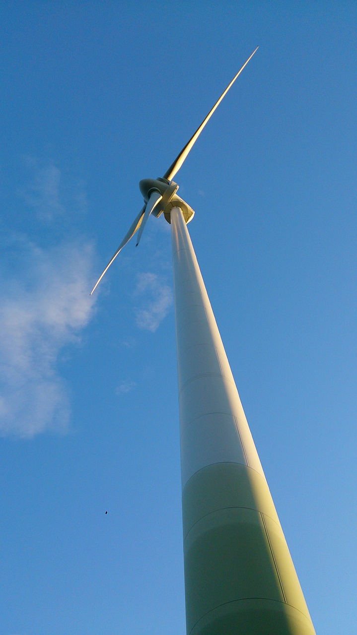 pinwheel wind power blue sky free photo