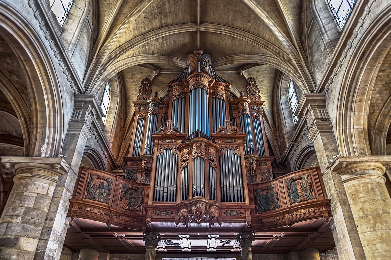 pipe organ  church  notre dame free photo