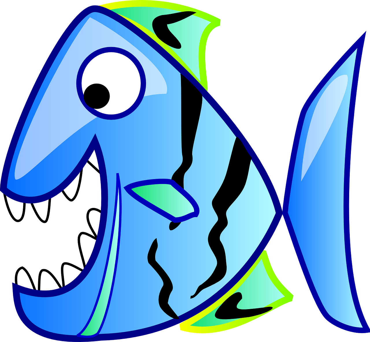 piranha fish blue free photo