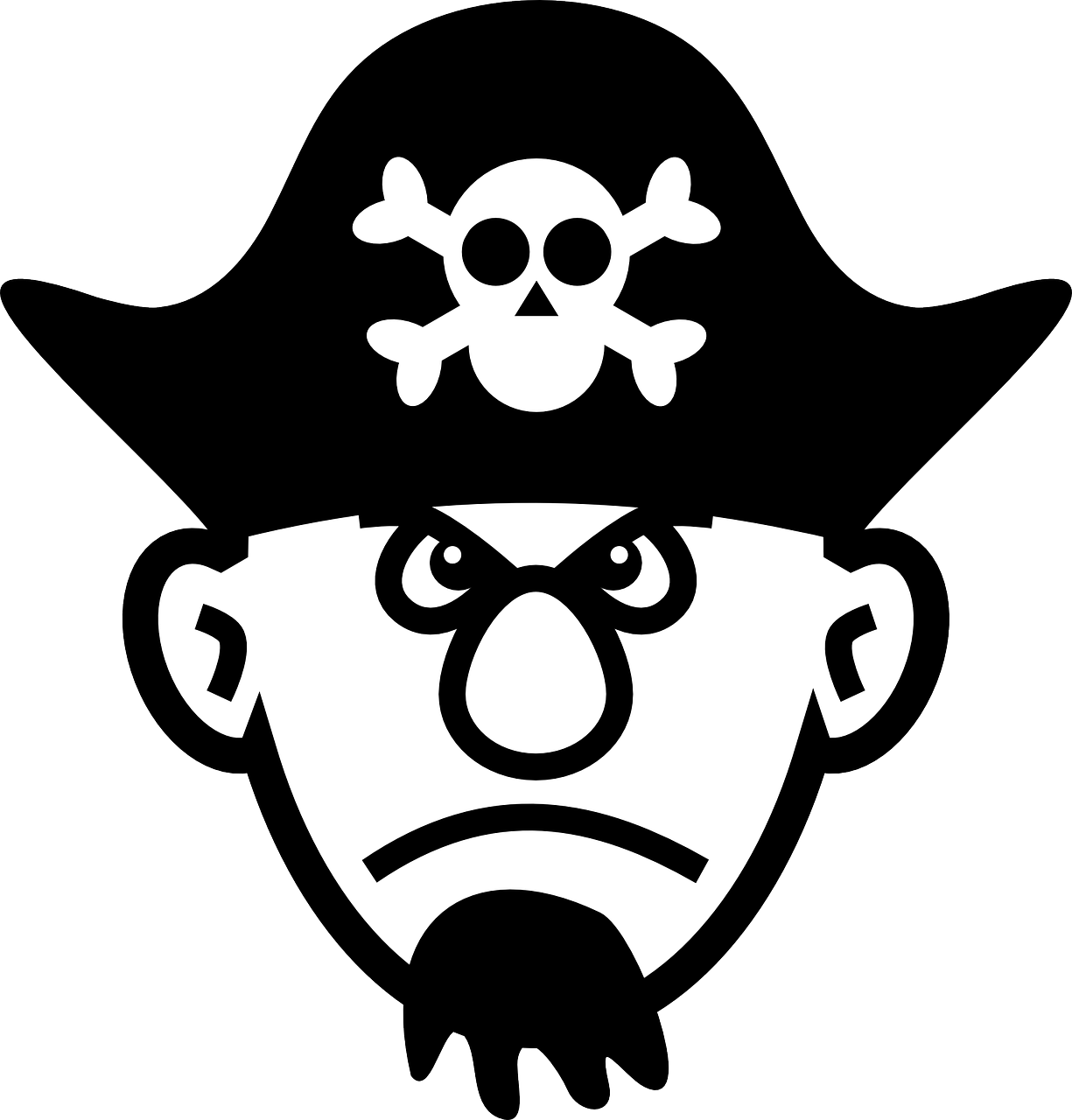 pirate skull and crossbones black free photo