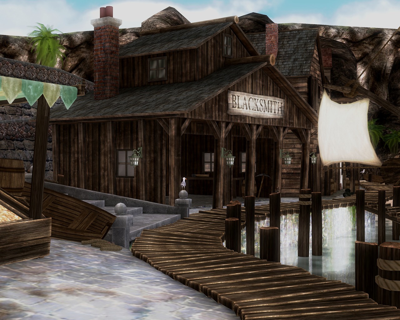 pirate pirate village swashbuckler free photo