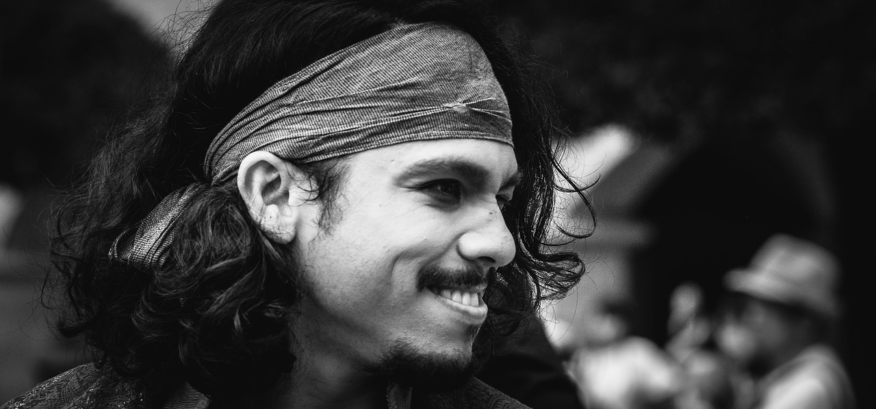 pirate black and white portrait free photo