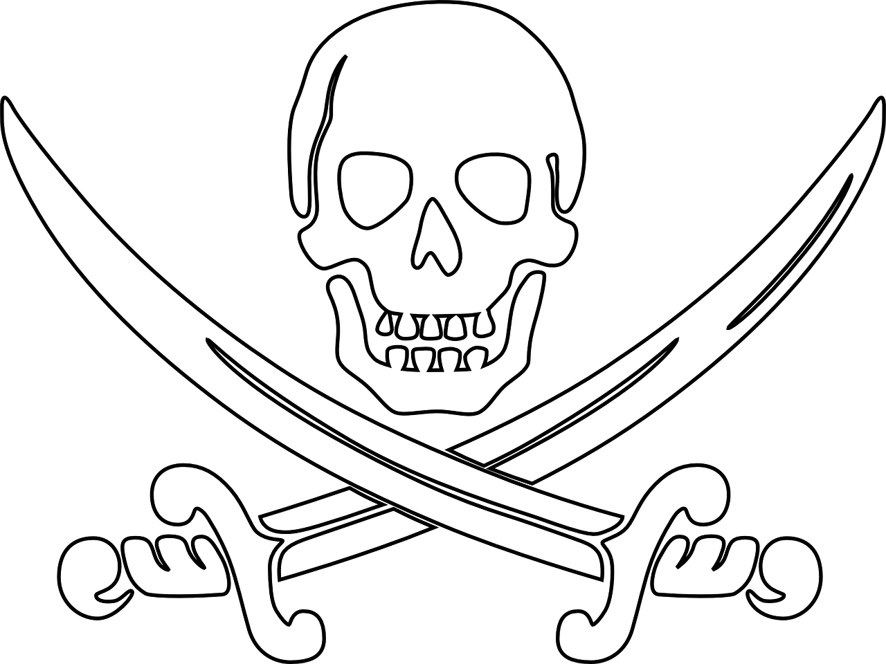 pirate skull outline free photo