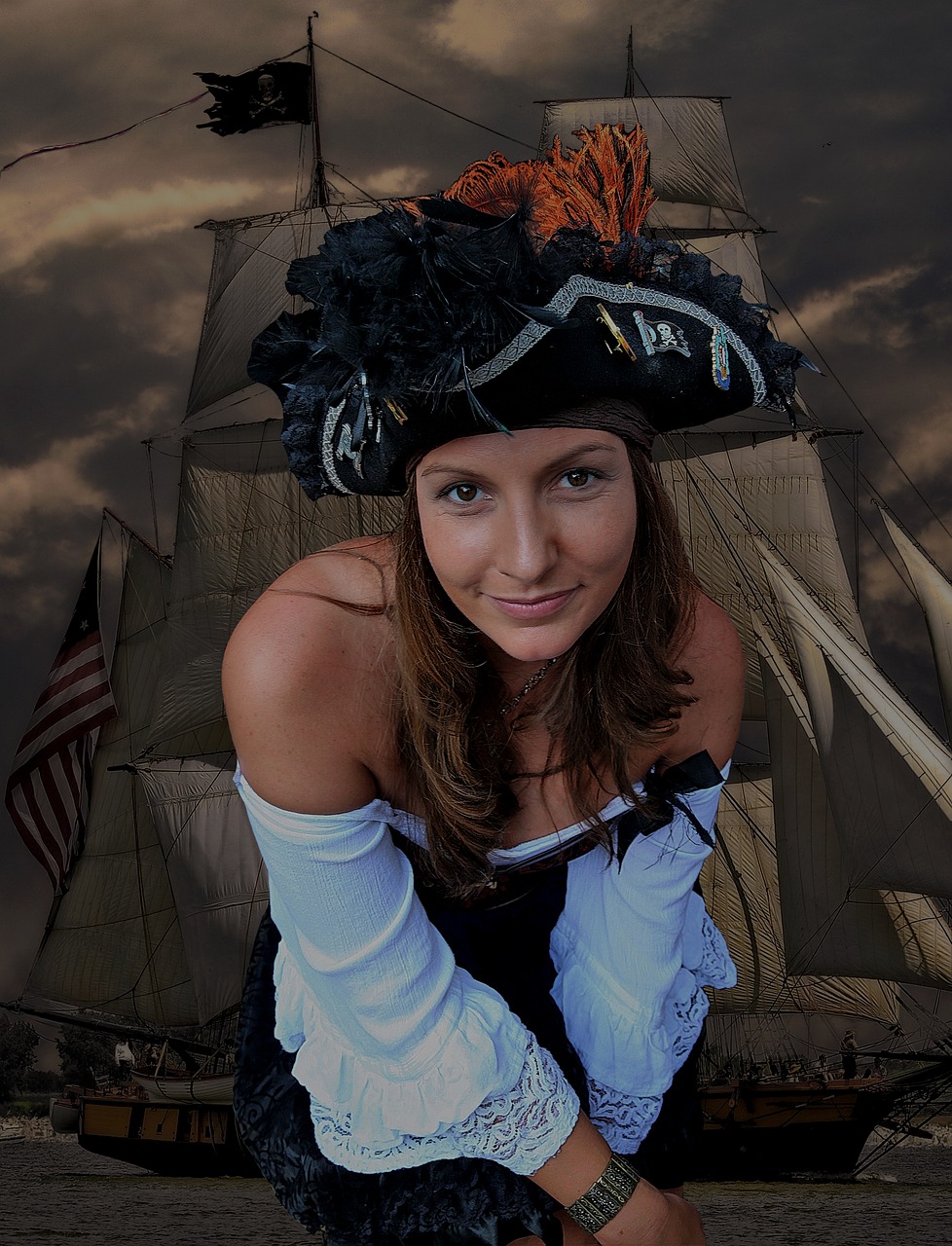 pirate  bride  cog ship free photo