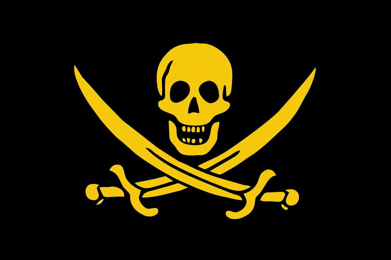 pirate flag death's head black free photo