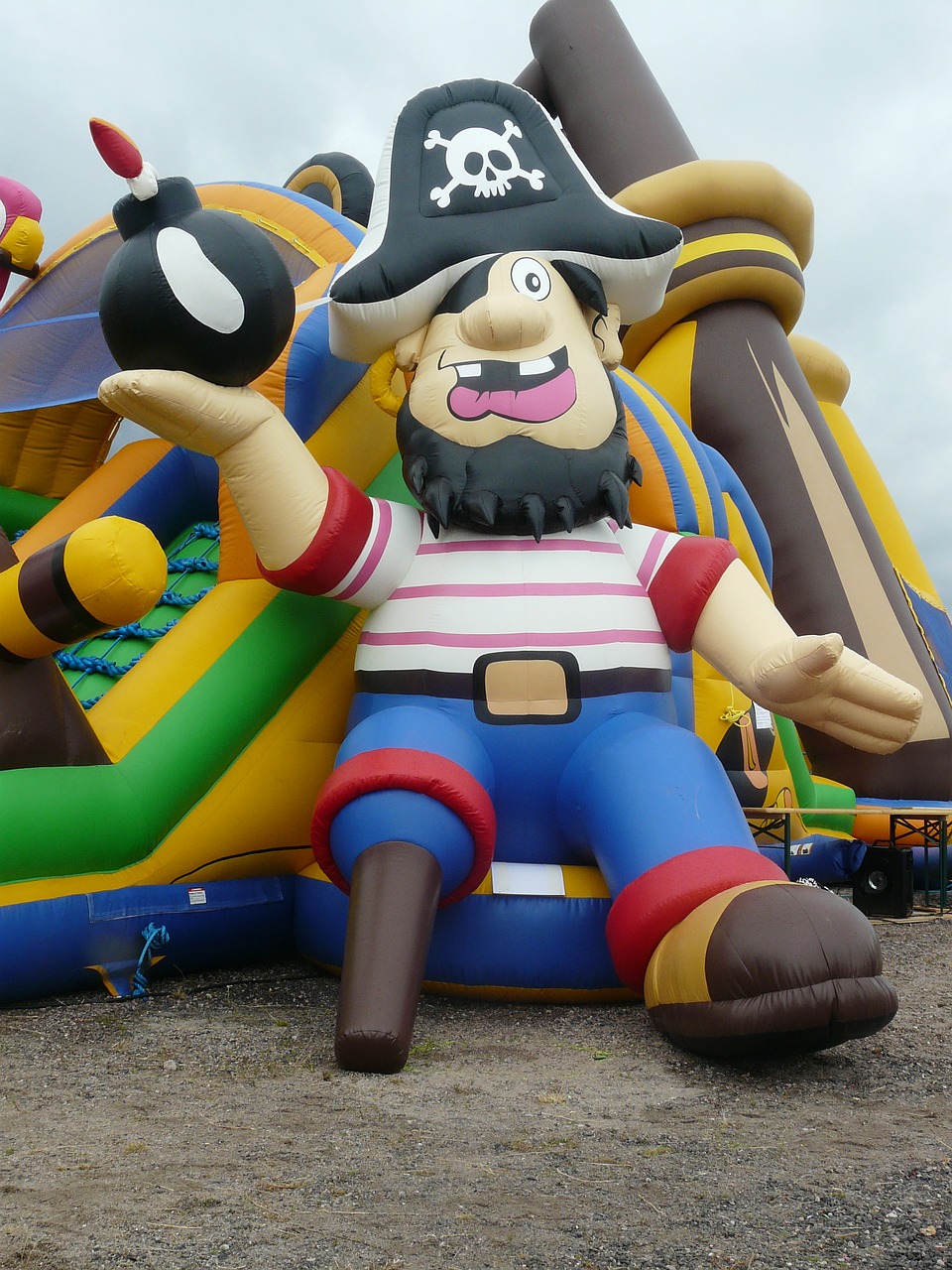 pirate ship bouncy castle air cushion free photo
