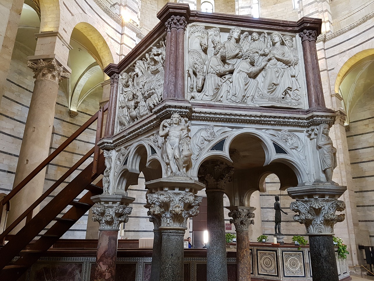 pisa baptistery marble pulpit free photo