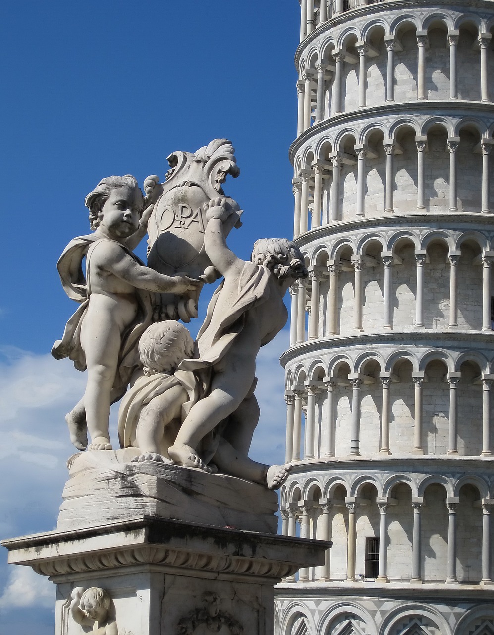 pisa leaning tower grandpa free photo