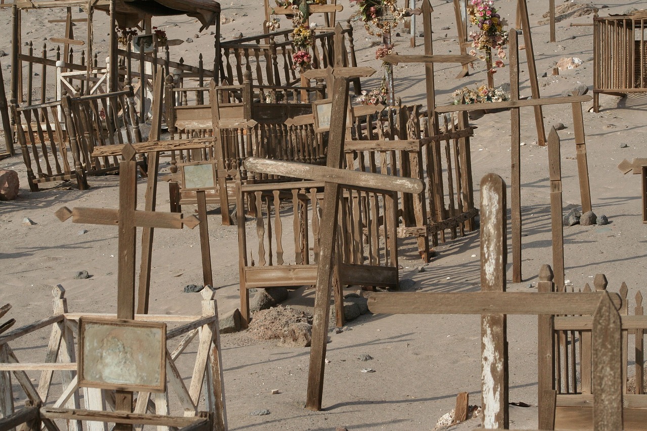 pisagua cemetery in the desert abandoned cemetery free photo