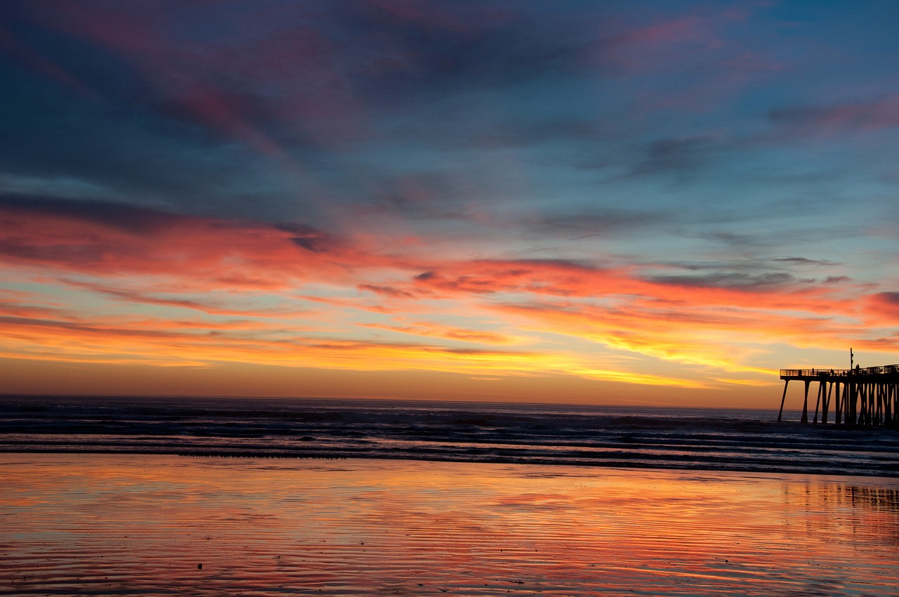 pismo beach sunset free photo