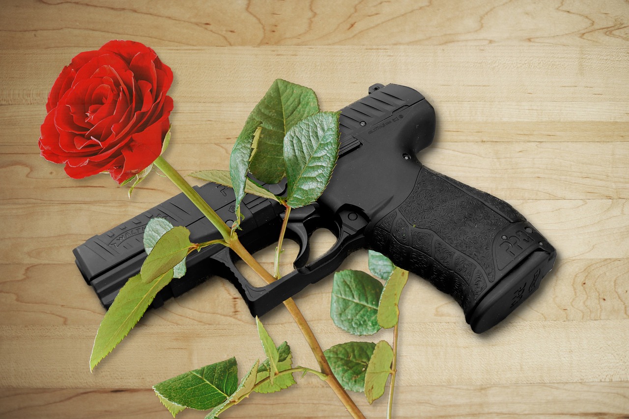 pistol  rose  gun free photo