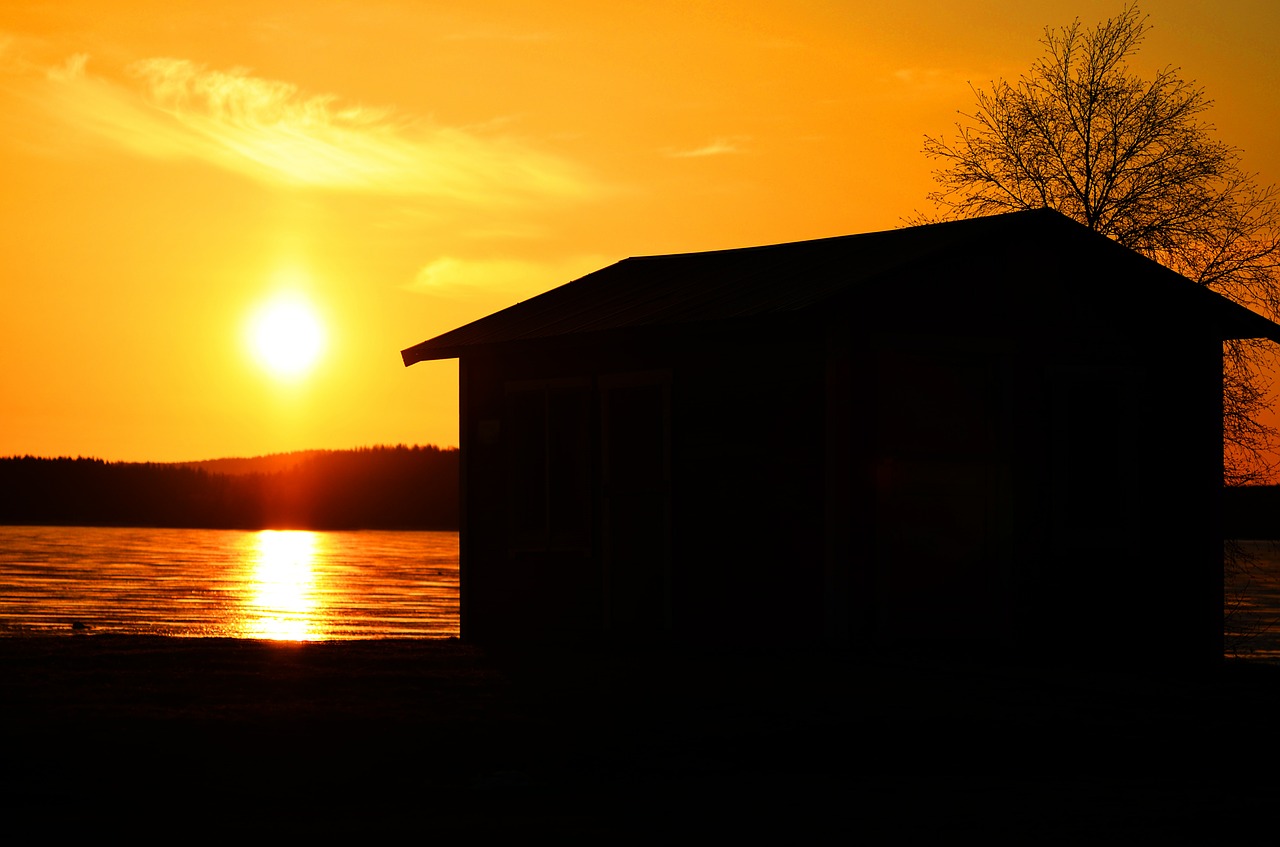 piteå sunset river free photo