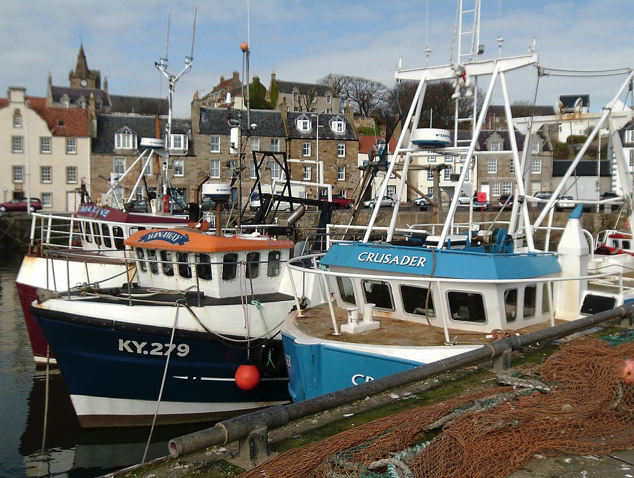 pittenweem fife fishing boats free photo